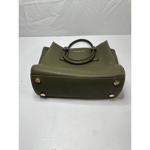 Michael Kors Alessa Medium Pebbled Leather Satchel Green - Picture 5 of 5